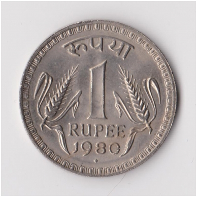 INDIA 1 RUPEE 1980 KM # 78 XF