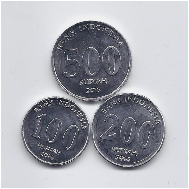 INDONEZIJA 2016 m. 3 monetų rinkinukas