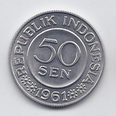 INDONEZIJA 50 SEN 1961 KM # 14 UNC