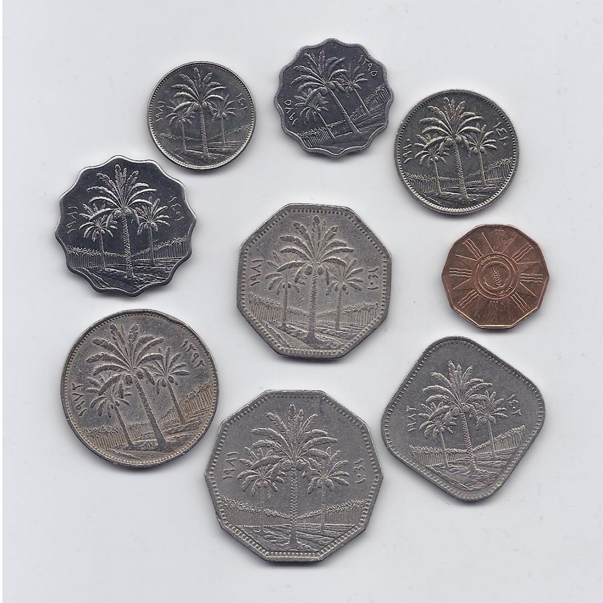 IRAQ 1959 - 1990 9 COINS SET 1