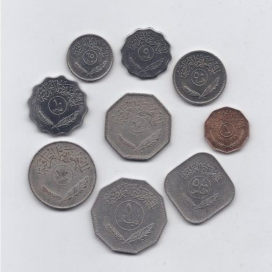 IRAKAS 1959 - 1990 m. 9 monetų rinkinys