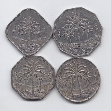 IRAQ 1975 - 1982 4 COINS SET 1