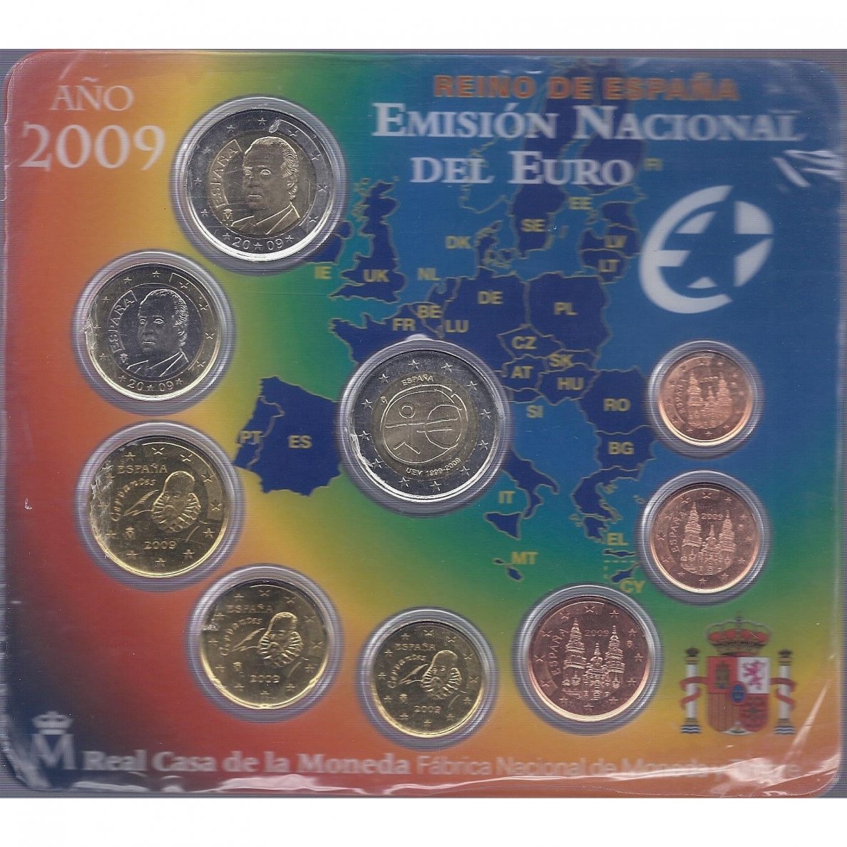 ISPANIJA 2009 m. Oficialus euro monetų rinkinys