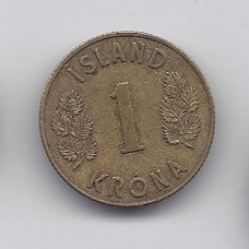 ICELAND 1 KRONA 1957 KM # 12a VF