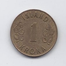 ISLANDIJA 1 KRONA 1965 KM # 12a VF/XF ISLANDIJA 1 KRONA 1965 KM # 12a VF/XF