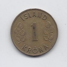 ISLANDIJA 1 KRONA 1969 KM # 12a VF/XF