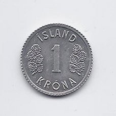 ICELAND 1 KRONA 1980 KM # 23 XF