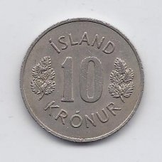 ISLANDIJA 10 KRONUR 1967 KM # 15 VF