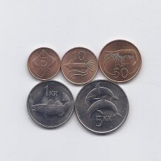 ISLANDIJA 1981 m. 5 monetų rinkinys