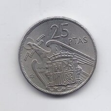 SPAIN 25 PESETAS 1957 (1967) KM # 787 VF SPAIN 25 PESETAS 1957 (1967) KM # 787 VF