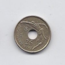 SPAIN 25 PESETAS 1991 KM # 851 VF SPAIN 25 PESETAS 1991 KM # 851 VF