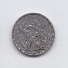 SPAIN 5 PESETAS 1957 (1958) KM # 786 VF SPAIN 5 PESETAS 1957 (1958) KM # 786 VF