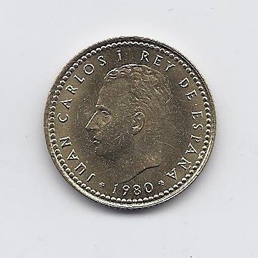 SPAIN 1 PESETA 1980 (1980-1982) KM # 816 AU 1