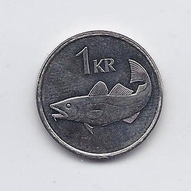 ICELAND 1 KRONA 1999 KM # 27a XF