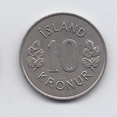 ISLANDIJA 10 KRONUR 1977 KM # 15 XF