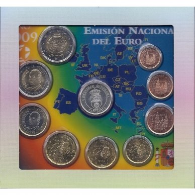 ISPANIJA 2009 m. Oficialus euro monetų rinkinys - Kantabrija 1