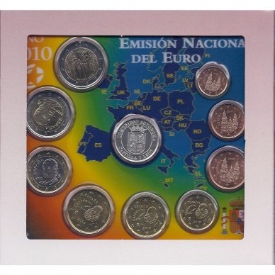 ISPANIJA 2010 m. Oficialus euro monetų rinkinys Kastilija ir Leonas 1