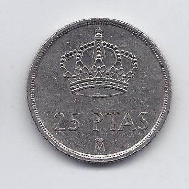 SPAIN 25 PESETAS 1982 KM # 824 VF/XF
