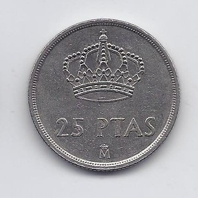 SPAIN 25 PESETAS 1982 KM # 824 VF/XF