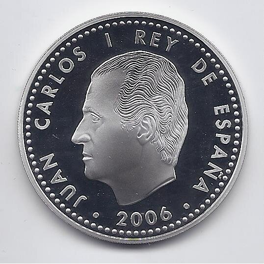 ISPANIJA 10 EURO 2006 KM # 1122 PROOF Karolis V 1