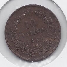 ITALIJA 10 CENTESIMI 1867 N KM # 11.4 VF ITALIJA 10 CENTESIMI 1867 N KM # 11.4 VF