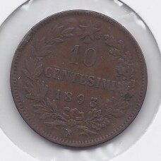 ITALIJA 10 CENTESIMI 1893 R KM # 27.2 VF ITALIJA 10 CENTESIMI 1893 R KM # 27.2 VF