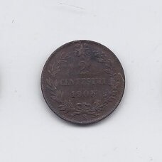 ITALIJA 2 CENTESIMI 1905 R KM # 38 VF