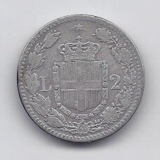 ITALIJA 2 LIRE 1881 KM # 23 VF ITALIJA 2 LIRE 1881 KM # 23 VF