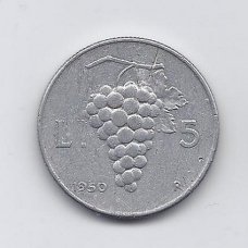 ITALIJA 5 LIRE 1950 KM # 89 VF ITALIJA 5 LIRE 1950 KM # 89 VF