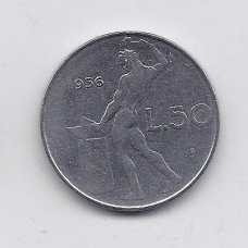 ITALIJA 50 LIRE 1956 KM # 95.1 VF