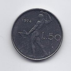 ITALIJA 50 LIRE 1974 KM # 95.1 XF