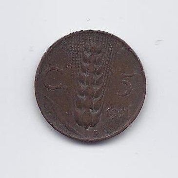 ITALIJA 5 CENTESIMI 1921 KM # 59 VF