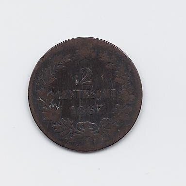 ITALIJA 2 CENTESIMI 1867 M KM # 2.1 VF