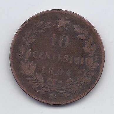 ITALIJA 10 CENTESIMI 1894 BI KM # 27.1 F