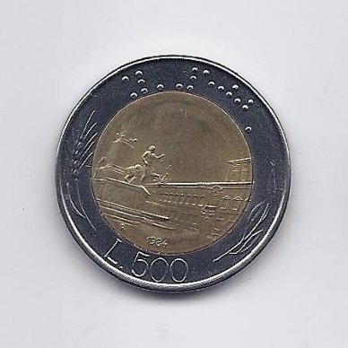 ITALY 500 LIRE 1984 KM # 111 XF