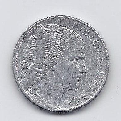 ITALY 5 LIRE 1950 KM # 89 VF 1