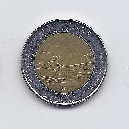 ITALY 500 LIRE 1985 KM # 111 VF
