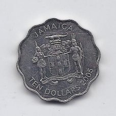 JAMAIKA 10 DOLLARS 2005 KM # 181 XF