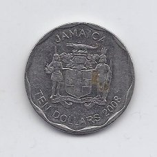 JAMAIKA 10 DOLLARS 2008 KM # 190 VF