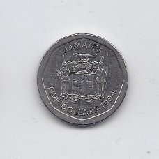 JAMAIKA 5 DOLLARS 1994 KM # 163 XF