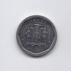 JAMAIKA 5 DOLLARS 1996 KM # 163 XF
