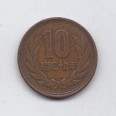 JAPONIJA 10 YEN 1954 Y # 73 VF