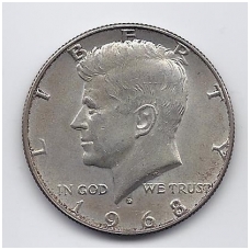 JAV 1/2 DOLLAR 1968 D KM # 202a VF/XF ( Kenedis )