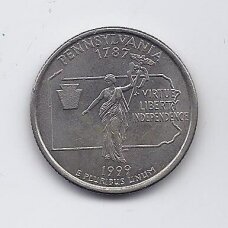 USA 25 CENTS 1999 P KM # 294 VF Pennsylvania