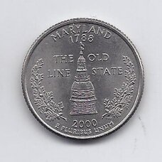 USA 25 CENTS 2000 D KM # 306 VF Maryland USA 25 CENTS 2000 D KM # 306 VF Maryland