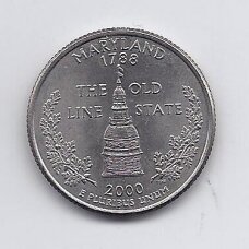 USA 25 CENTS 2000 P KM # 306 VF Maryland USA 25 CENTS 2000 P KM # 306 VF Maryland