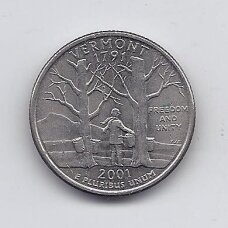 USA 25 CENTS 2001 D KM # 321 VF Vermont USA 25 CENTS 2001 D KM # 321 VF Vermont