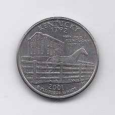 USA 25 CENTS 2001 D KM # 322 VF Kentucky USA 25 CENTS 2001 D KM # 322 VF Kentucky