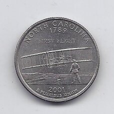 USA 25 CENTS 2001 P KM # 319 VF North Carolina USA 25 CENTS 2001 P KM # 319 VF North Carolina