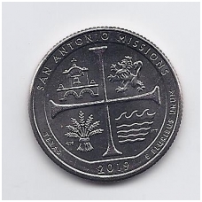 USA 25 CENTS 2019 P KM # 703 UNC San Antonio Missions